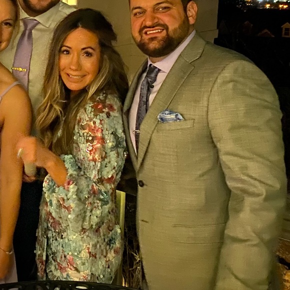 SEQUIN PUFF SLEEVE MIDI DRESS - Picture 4 of 4